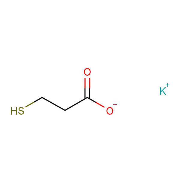 Structural image of Propanoic acid, 3-mercapto-, potassium salt (1:1)
