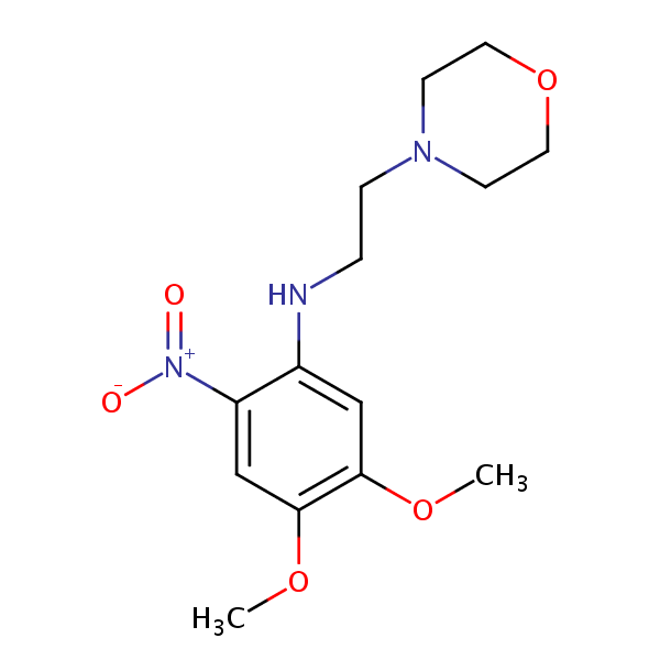 Structural image of 4-Morpholineethanamine, N-(4,5-dimethoxy-2-nitrophenyl)-