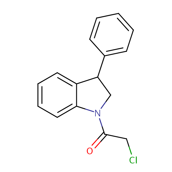 Structural image of 2-Chloro-1-(3-phenyl-2,3-dihydro-1H-indol-1-yl)ethan-1-one