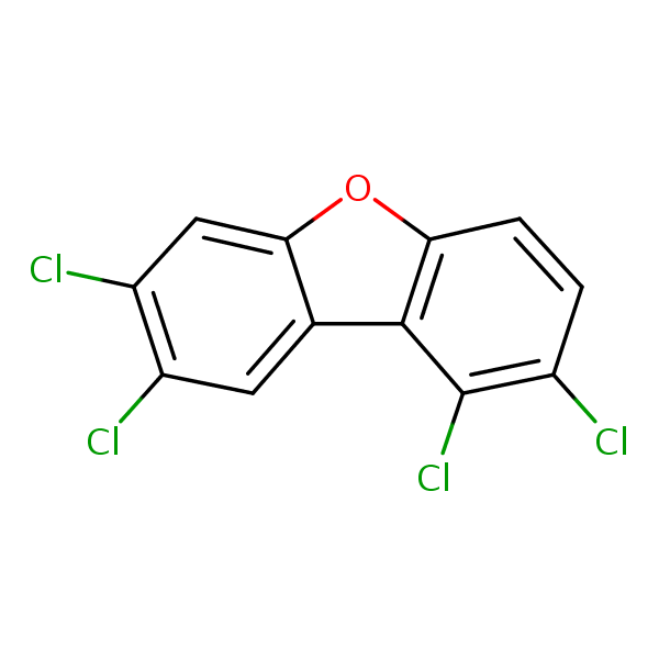 Structural image of 1,2,7,8-Tetrachlorodibenzofuran