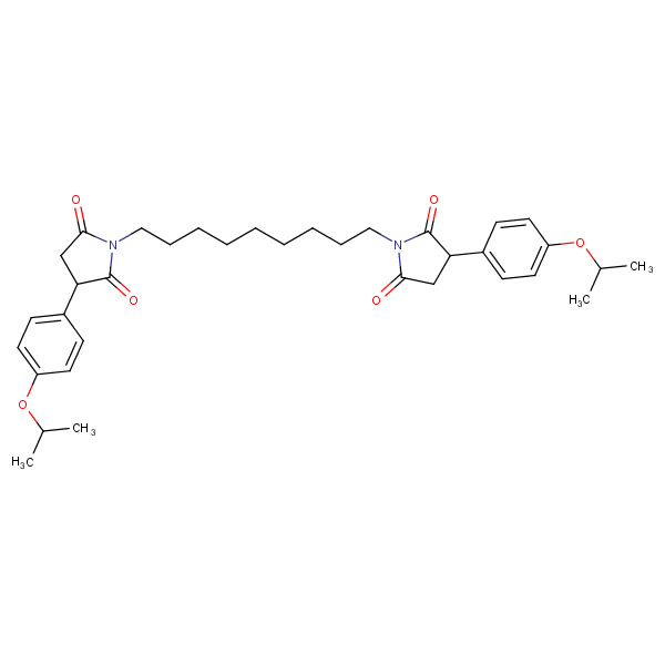 Structural image of 1,1'-(Nonane-1,9-diyl)bis(3-{4-[(propan-2-yl)oxy]phenyl}pyrrolidine-2,5-dione)