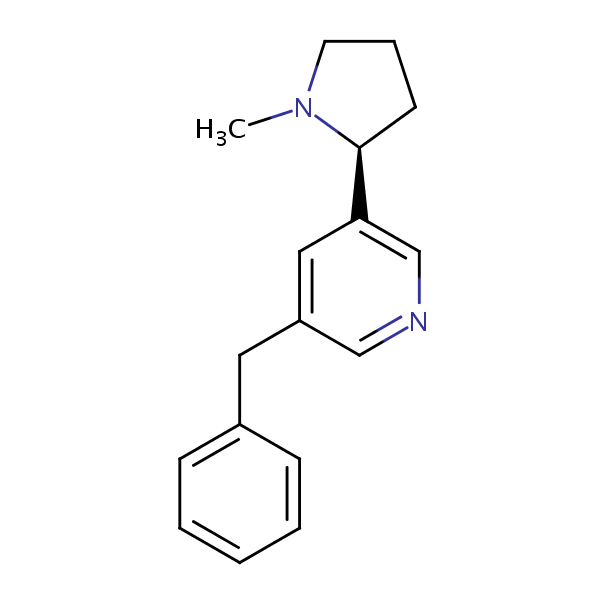 Structural image of (S)-3-benzyl-5-(1-methylpyrrolidin-2-yl)-pyridine