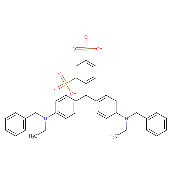 Structural image of 1,3-Benzenedisulfonic acid, 4-[bis[4-[ethyl(phenylmethyl)amino]phenyl]methyl]-