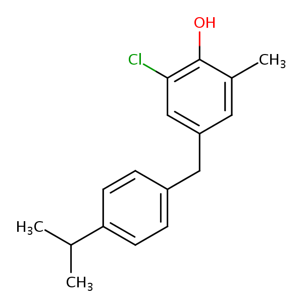 Structural image of 2-Chloro-6-methyl-4-{[4-(propan-2-yl)phenyl]methyl}phenol