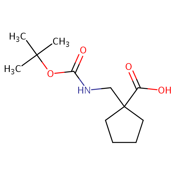 Structural image of 1-{[(tert-Butoxycarbonyl)amino]methyl}cyclopentane-1-carboxylic acid