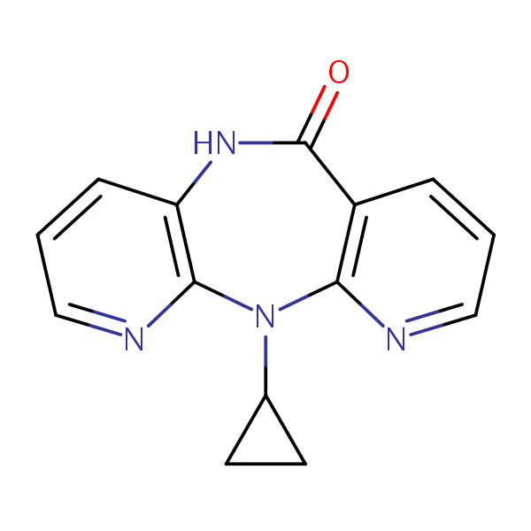 Structural image of N11-Cyclopropyl-5,11-dihydro-6H-dipyrido(3,2-b:2',3'-e)(1,4)diazepin-6-one