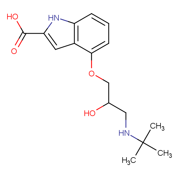 Structural image of 4-[3-(tert-Butylamino)-2-hydroxypropoxy]-1H-indole-2-carboxylic acid