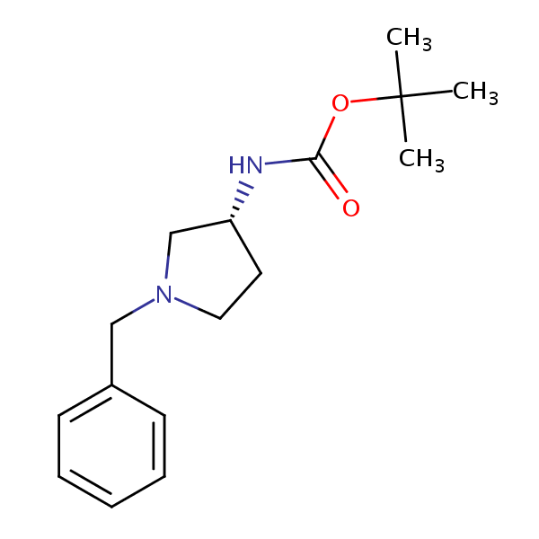 Structural image of tert-Butyl [(3R)-1-benzylpyrrolidin-3-yl]carbamate