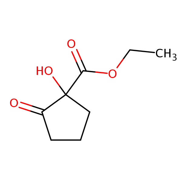 Structural image of Cyclopentanecarboxylic acid, 1-hydroxy-2-oxo-, ethyl ester