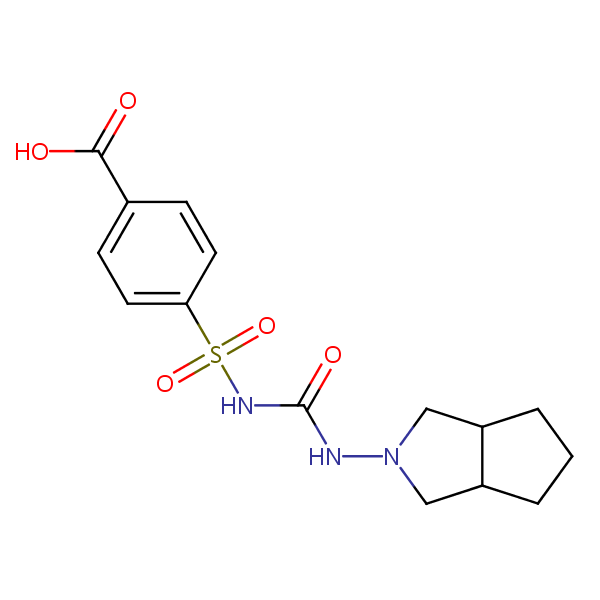 Structural image of 4-{[(Hexahydrocyclopenta[c]pyrrol-2(1H)-yl)carbamoyl]sulfamoyl}benzoic acid