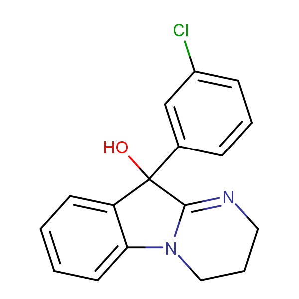 Structural image of 10-(3-Chlorophenyl)-2,3,4,10-tetrahydropyrimido[1,2-a]indol-10-ol