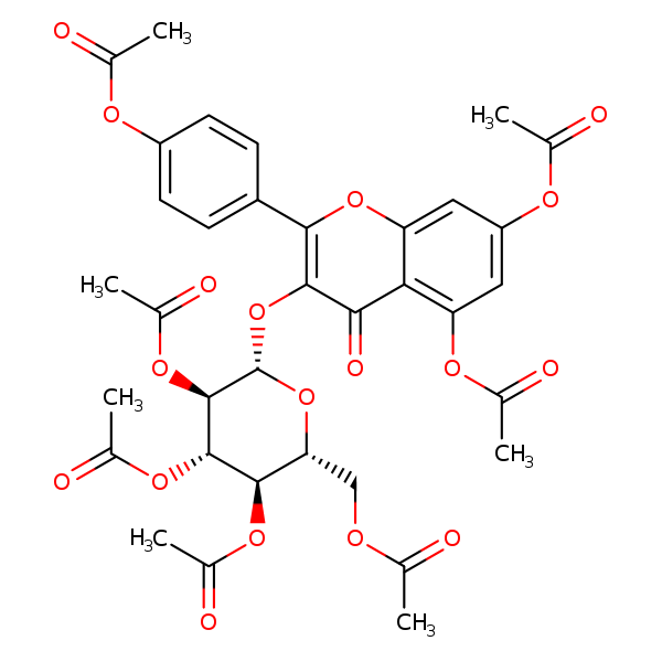Structural image of 5,7-Bis(acetyloxy)-2-[4-(acetyloxy)phenyl]-3-[(2,3,4,6-tetra-O-acetyl-β-D-glucopyranosyl)oxy]-4H-1-benzopyran-4-one