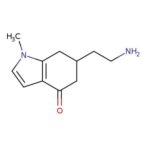 Structural image of 4H-Indol-4-one, 6-(2-aminoethyl)-1,5,6,7-tetrahydro-1-methyl-