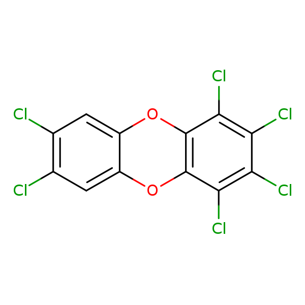 Structural image of 1,2,3,4,7,8-Hexachlorodibenzodioxin