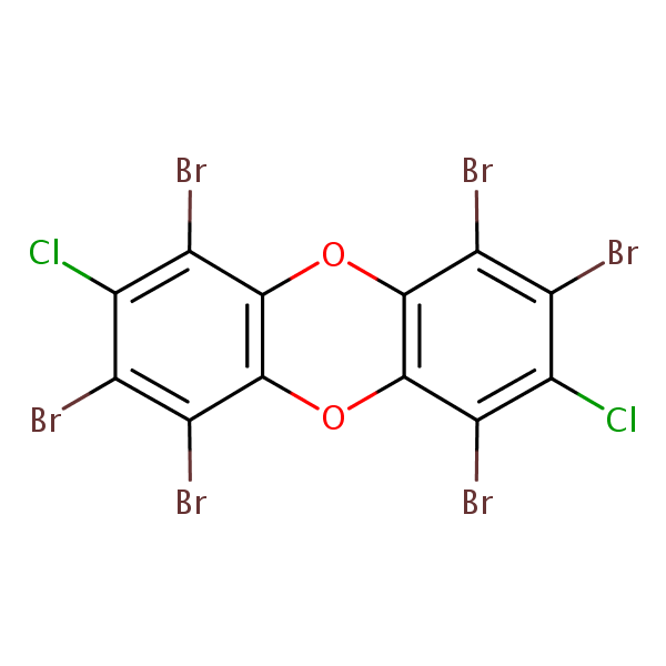 Structural image of Dibenzo-p-dioxin, 1,2,4,6,7,9-hexabromo-3,8-dichloro-