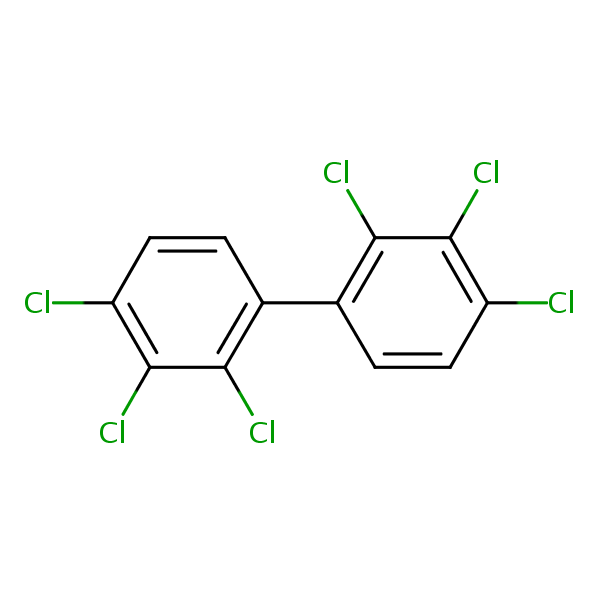 Structural image of 2,2',3,3',4,4'-Hexachlorobiphenyl