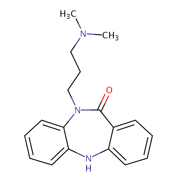 Structural image of 11H-Dibenzo(b,e)(1,4)diazepin-11-one, 5,10-dihydro-10-(3-(dimethylamino)propyl)-