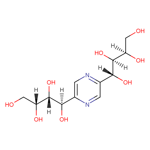 Structural image of 1,1'-(Pyrazine-2,5-diyl)di(butane-1,2,3,4-tetrol)