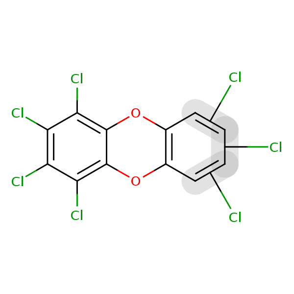 Structural image of Heptachlorodibenzo-p-dioxin