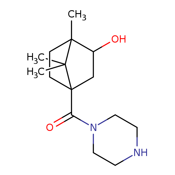 Structural image of Methanone, (3-hydroxy-4,7,7-trimethylbicyclo[2.2.1]hept-1-yl)-1-piperazinyl-