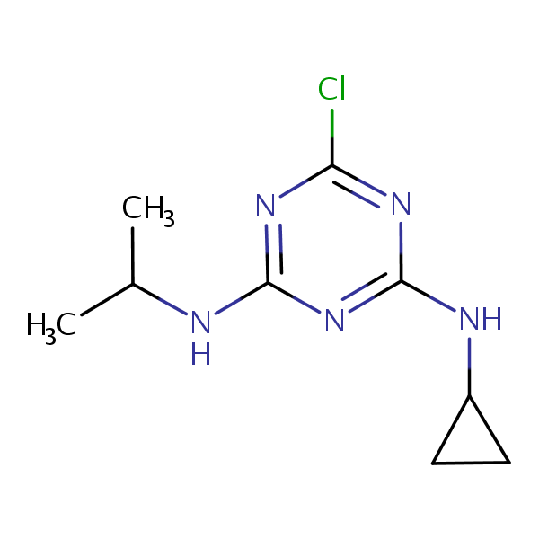 Structural image of 2- Chloro-4-cyclopropylamino-6-isopropylamino-s-triazine