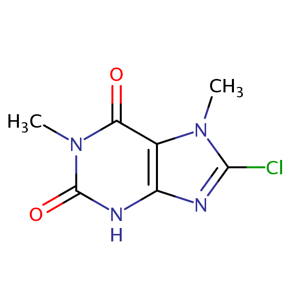 Structural image of 8-chloro-1,7-dimethyl-3,7-dihydro-1h-purine-2,6-dione