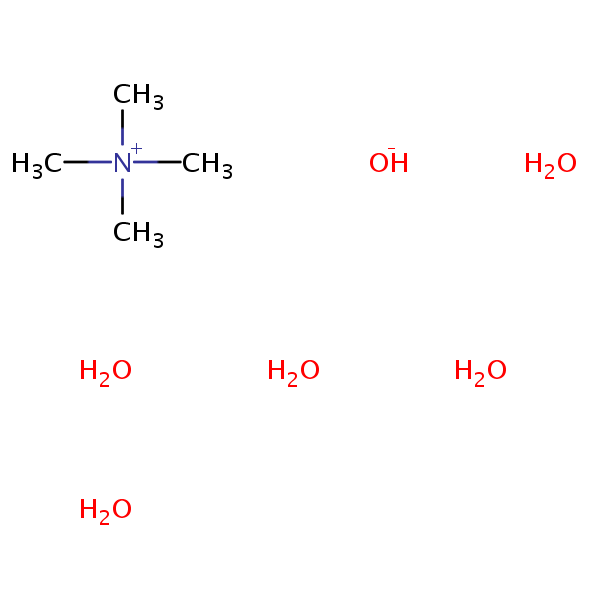 Structural image of Methanaminium, N,N,N-trimethyl-, hydroxide, pentahydrate