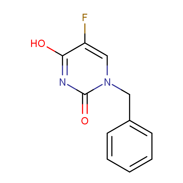 Structural image of 2,4(1H,3H)-PYRIMIDINEDIONE, 5-FLUORO-1-(PHENYLME