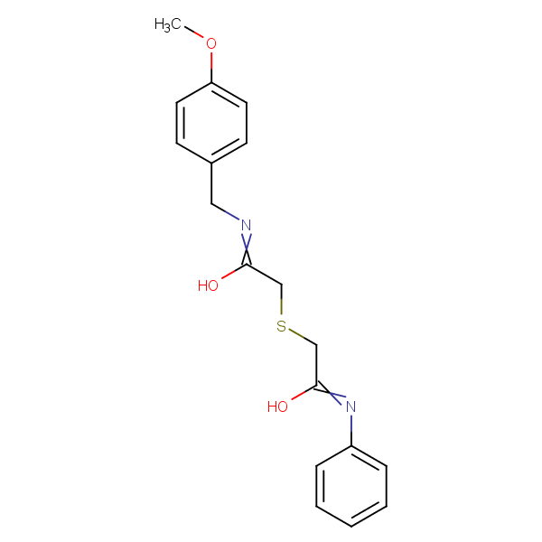 Structural image of 2-[(2-Hydroxy-2-{[(4-methoxyphenyl)methyl]imino}ethyl)sulfanyl]-N-phenylethanimidic acid
