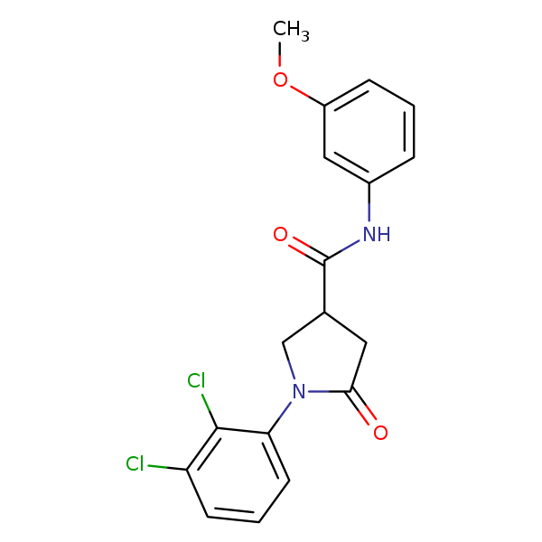 Structural image of 1-(2,3-Dichlorophenyl)-N-(3-methoxyphenyl)-5-oxo-3-pyrrolidinecarboxamide
