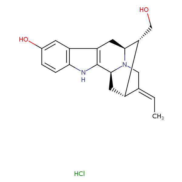 Structural image of Sarpagine hydrochloride