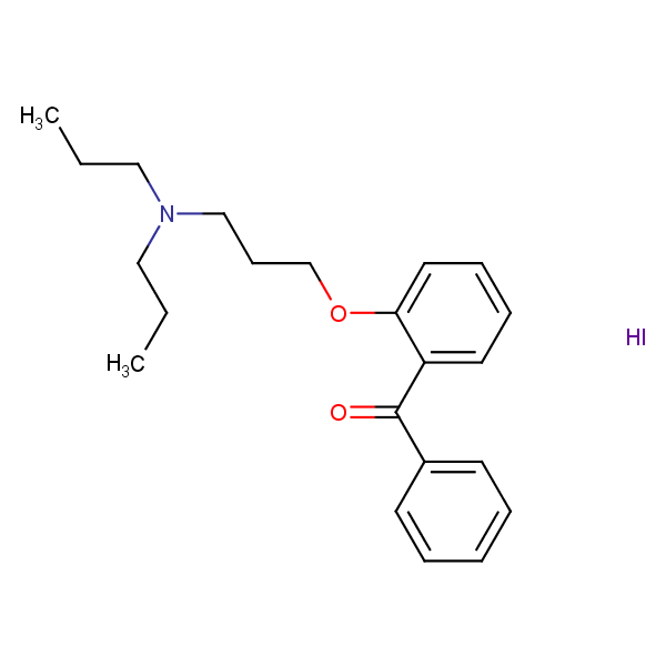 Structural image of {2-[3-(Dipropylamino)propoxy]phenyl}(phenyl)methanone--hydrogen iodide (1/1)
