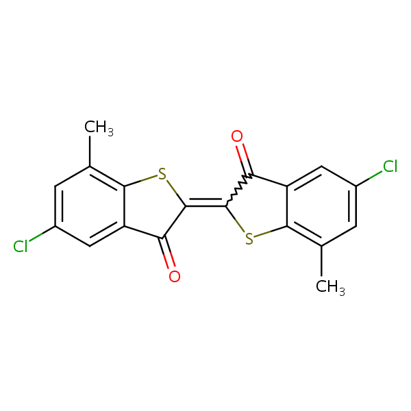Structural image of Benzo[b]thiophen-3(2H)-one, 5-chloro-2-(5-chloro-7-methyl-3-oxobenzo[b]thien-2(3H)-ylidene)-7-methyl-