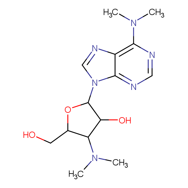 Structural image of 9-[3-Deoxy-3-(dimethylamino)pentofuranosyl]-N,N-dimethyl-9H-purin-6-amine
