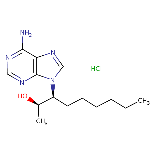 Structural image of Erythro-9-(2-hydroxy-3-nonyl)adenine hydrochloride
