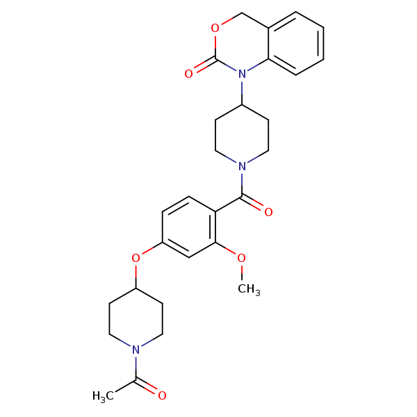 Structural image of 1-[1-[4-[(1-Acetyl-4-piperidinyl)oxy]-2-methoxybenzoyl]-4-piperidinyl]-1,4-dihydro-2H-3,1-benzoxazin-2-one