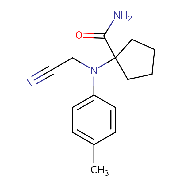 Structural image of 1-[(Cyanomethyl)(4-methylphenyl)amino]cyclopentane-1-carboxamide