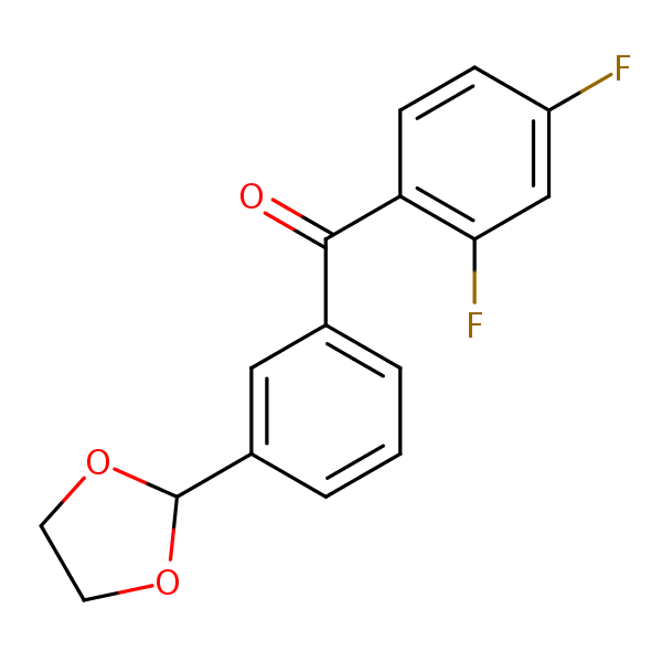 Structural image of (2,4-Difluorophenyl)[3-(1,3-dioxolan-2-yl)phenyl]methanone