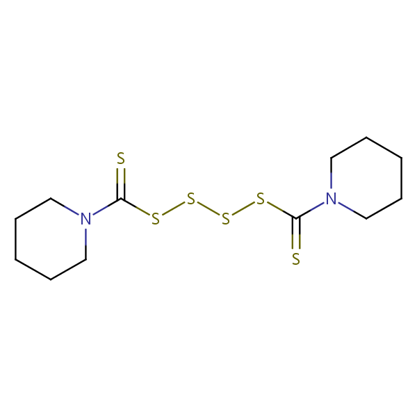 Structural image of Bis(piperidinothiocarbonyl) tetrasulphide