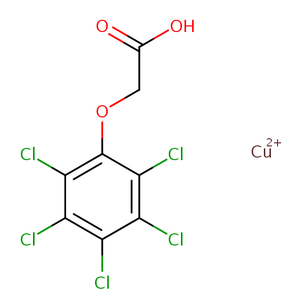 Structural image of copper;2-(2,3,4,5,6-pentachlorophenoxy)acetic acid