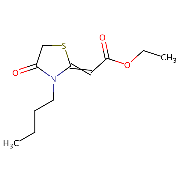 Structural image of Ethyl (3-butyl-4-oxo-1,3-thiazolidin-2-ylidene)acetate