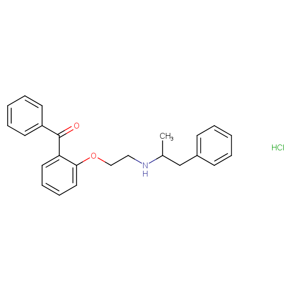 Structural image of Phenyl(2-{2-[(1-phenylpropan-2-yl)amino]ethoxy}phenyl)methanone--hydrogen chloride (1/1)