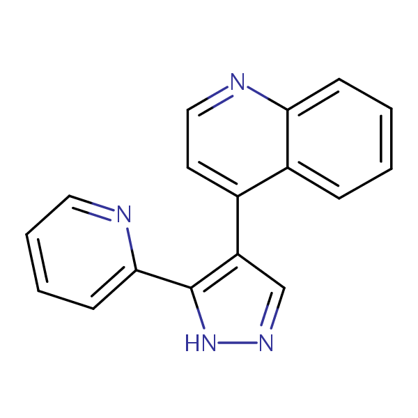 Structural image of 4-[5-(Pyridin-2-yl)-1H-pyrazol-4-yl]quinoline