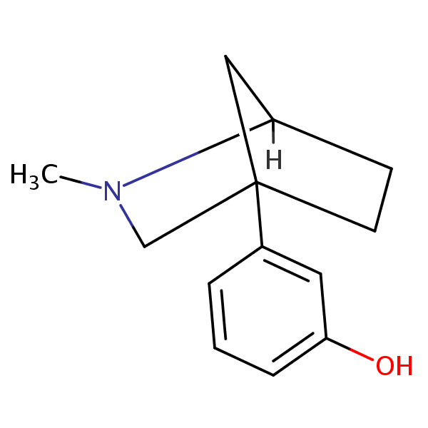 Structural image of Phenol, 3-(2-methyl-2-azabicyclo[2.2.1]hept-4-yl)-