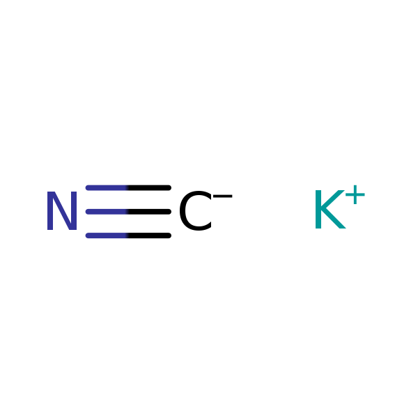 Potassium Cyanide, Technical: 151-50-8, F.W. 65.12, KCN, Plastic, Bottle,  Technical